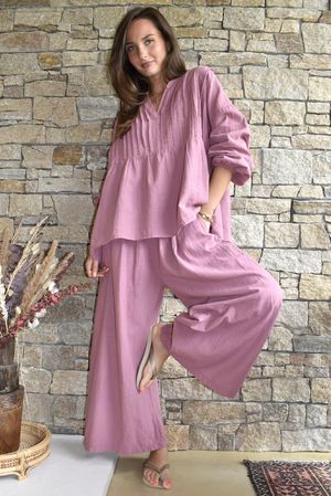 Frame Cotton Classic Pin Tuck Smock Indian Pink